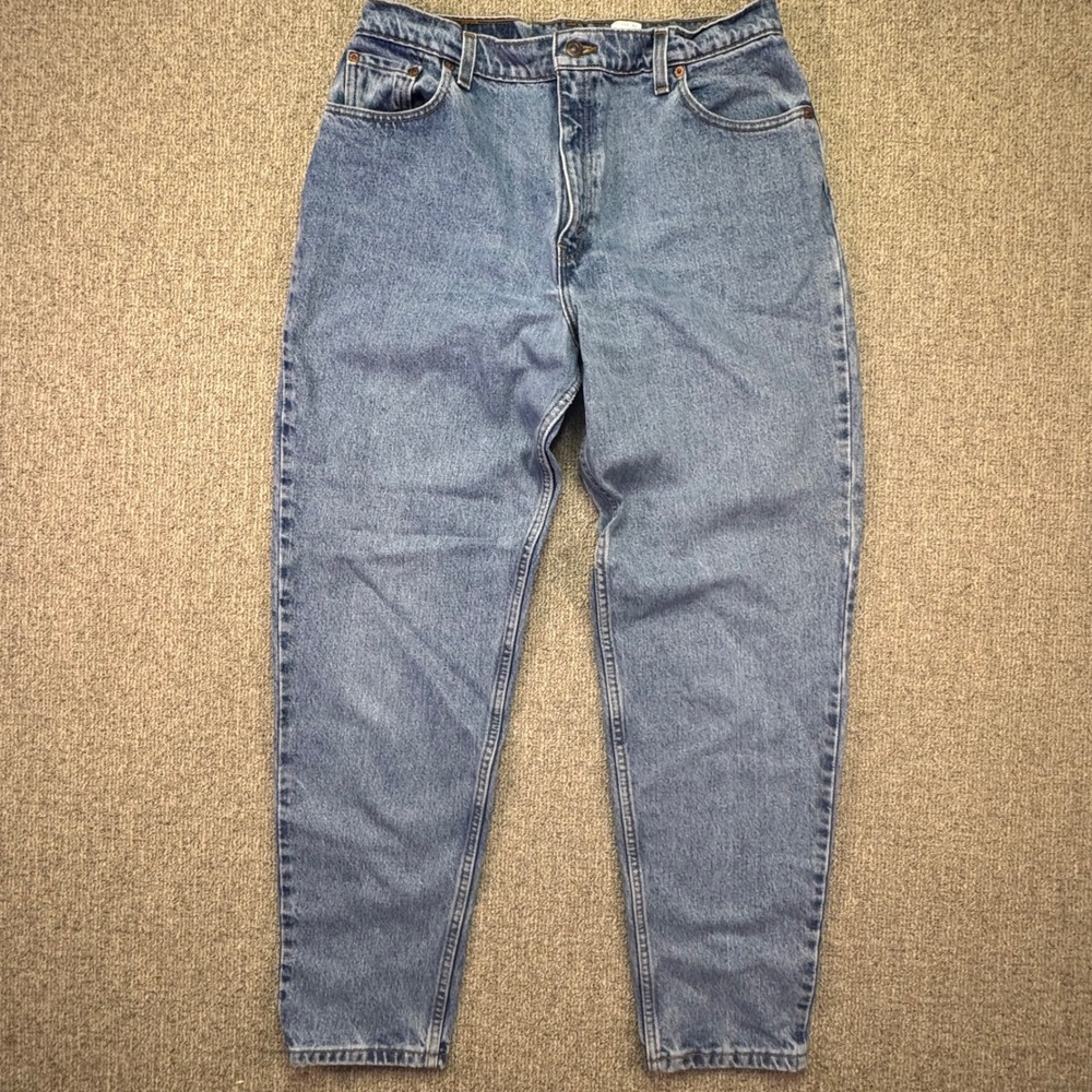 Vintage 90s Levi's 550 Relaxed Tapered Mom Jeans High Waisted USA Made Sz 16
